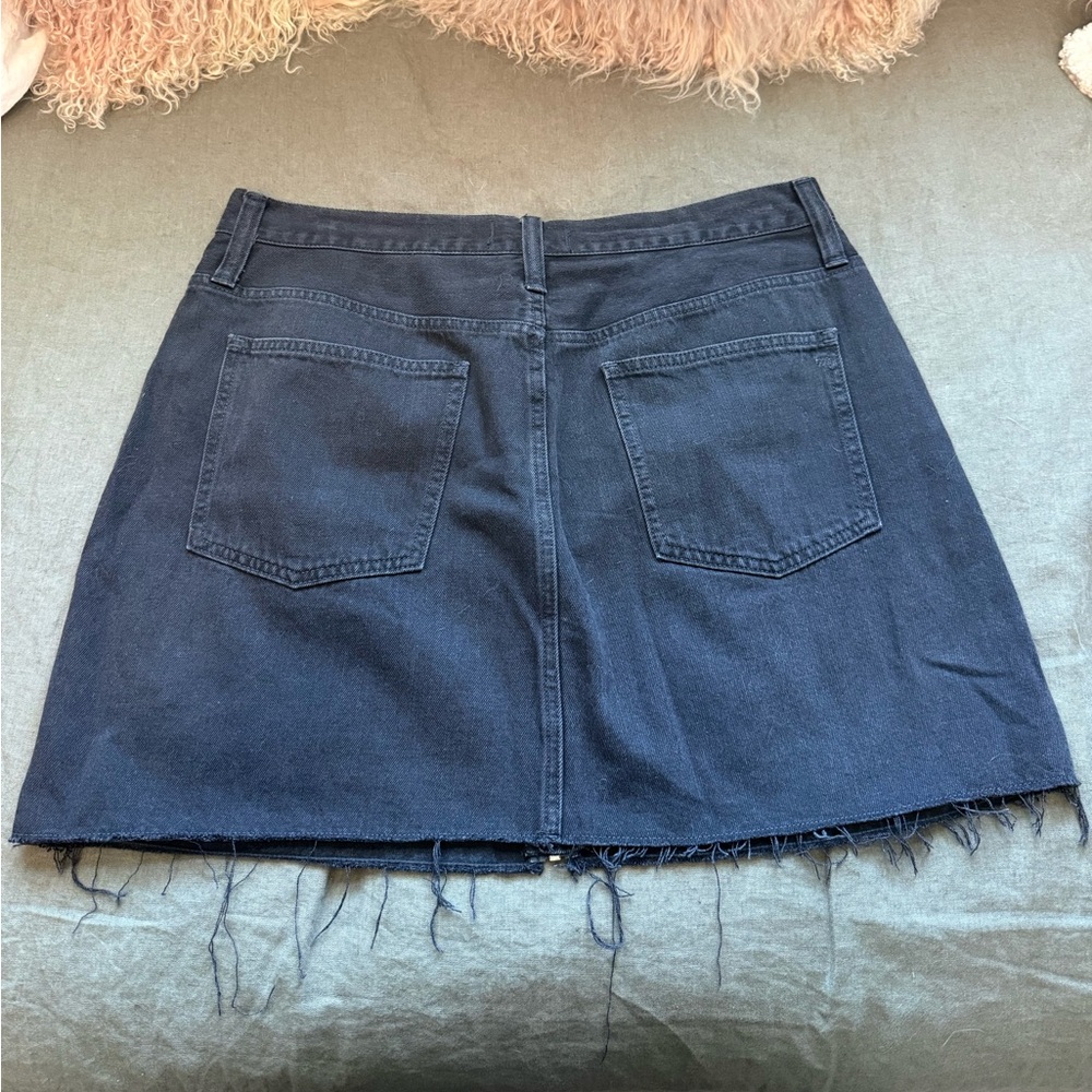 Madewell Black Denim Zip-Front Mini Skirt - Picture 2 of 4